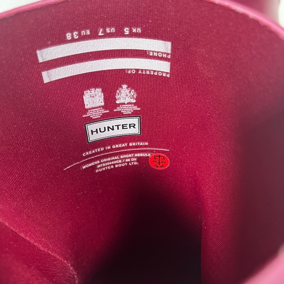 Hunter original short nebula women’s rain boot iridescent hayes burgundy size 7 - Picture 8 of 9